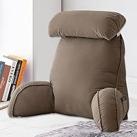 Coussin De Dossier Lit 2-en-1 Avec Accoudoirs & Traversin Amovible – Confort Lecture & Repos, Ergonomique, Lavable