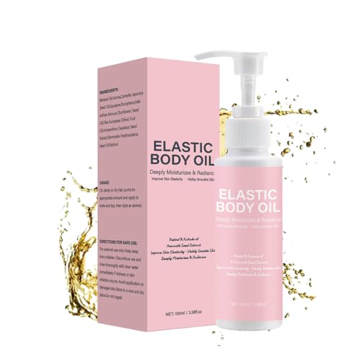 Elastic Body Oil,Hydrating Dry Oil with Retinol&Squalane for Body and Shower,Firming Body Oil, Massage Oil,Super Moisturize and Anti-aging,Improves Elasticity, Reduces Fine Lines & Brightens Tone