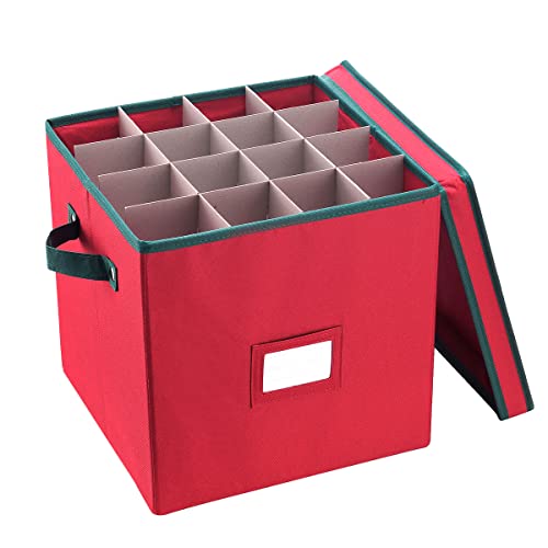 Reviews de Almacenaje de adornos festivos Top 10. 46 Elf Stor Premium Red Christmas Ornament Storage Chest Holds 64 Balls w/ Dividers