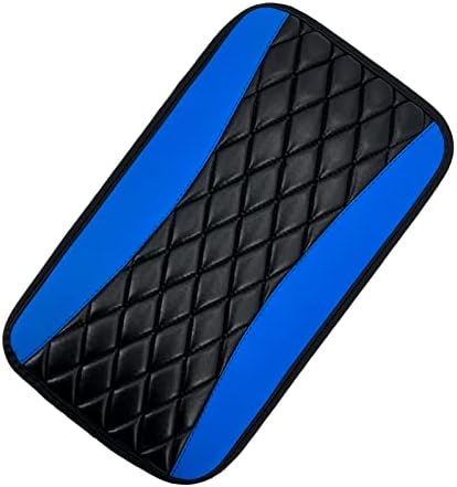tobenbone Car Center Console Pad, Leather Waterproof Armrest Seat Box Cover Pad Protector, Comfortable Car Interior Accessories for Most Cars, Trucks, SUVs (Blue)