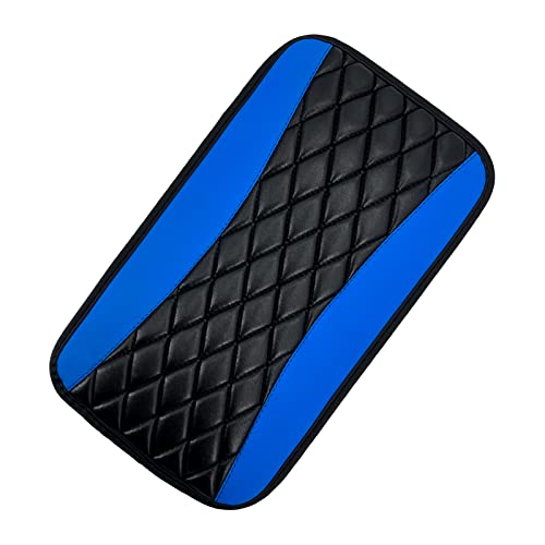 Tobenbone Car Center Console Pad, Leather Waterproof Armrest Seat Box Cover Pad Protector, Comfortable Car Interior Accessories For Most Cars, Trucks, Suvs (Blue) #TOP2