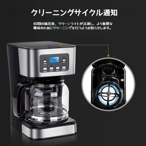 LKDA 半自動コーヒーメーカー 1.5L シルバー