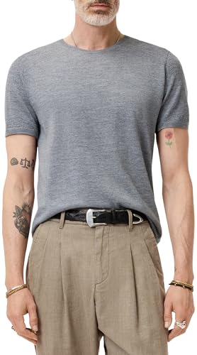 John Varvatos Alvito pull-over col rond luxe en maille fine pour homme