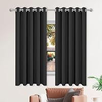 Gordijnen met Ringen 200 x 305 cm Verduisterend/Thermisch/Eenkleurig/Kant en Klaar in Polyester Verduisterende Gordijnen - Verduisterend Voor Woonkamer, Hotelkamer, bruin