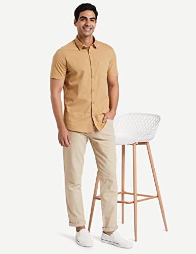 Image of Amazon Brand - Symbol Men's Cotton Shirt | Casual | Plain | Half Sleeve | Summer - Regular Fit (Available in Plus Sizes)