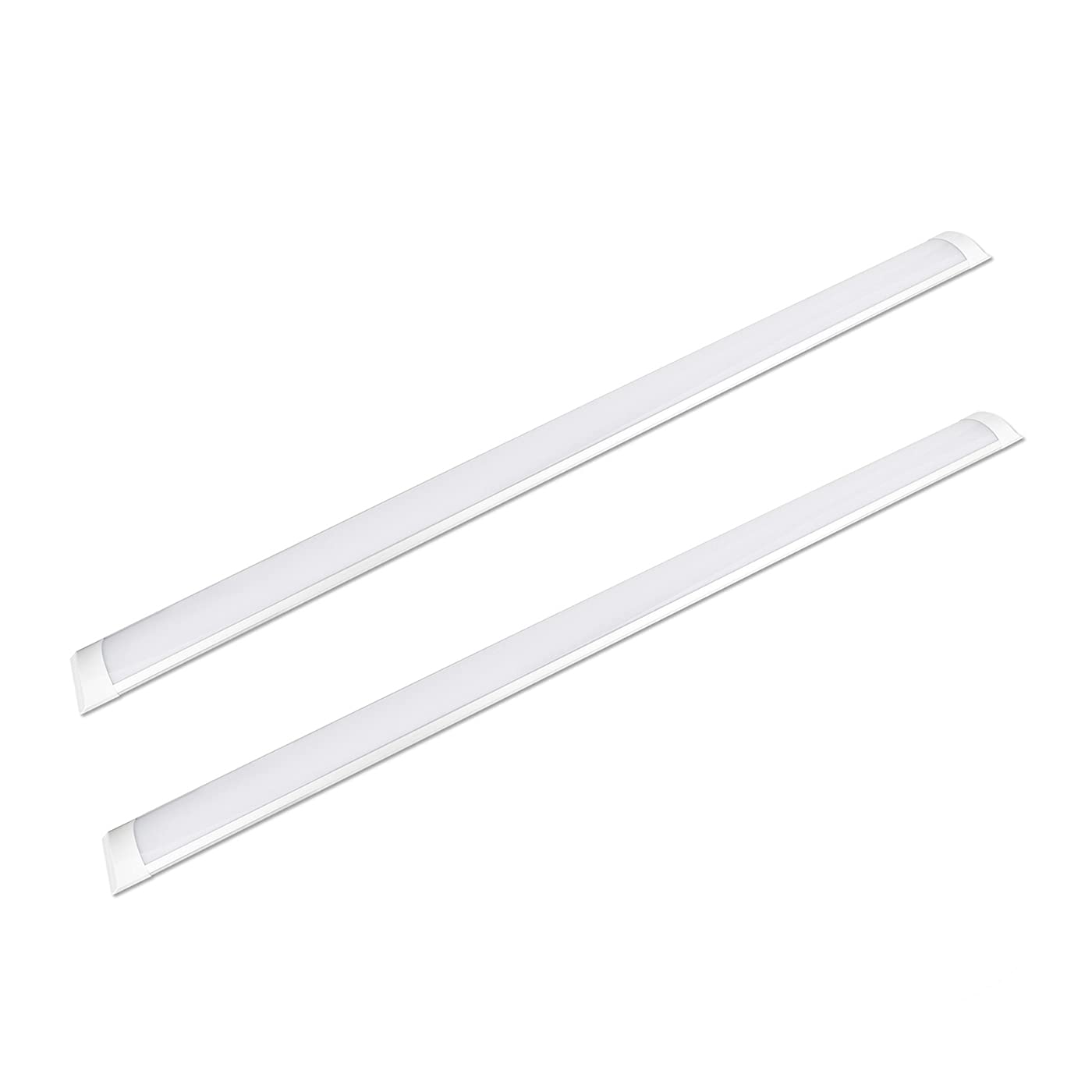 T&K TO-KING 2 Pcs 4FT LED Batten Light,36W LED Tube Light Ceiling Surface Mounted Light Natural White 4000K 3200LM 120 °Beam Angle Ceiling Light for Shop,Office,Living Room,Garage，Warehouse, Kitchen