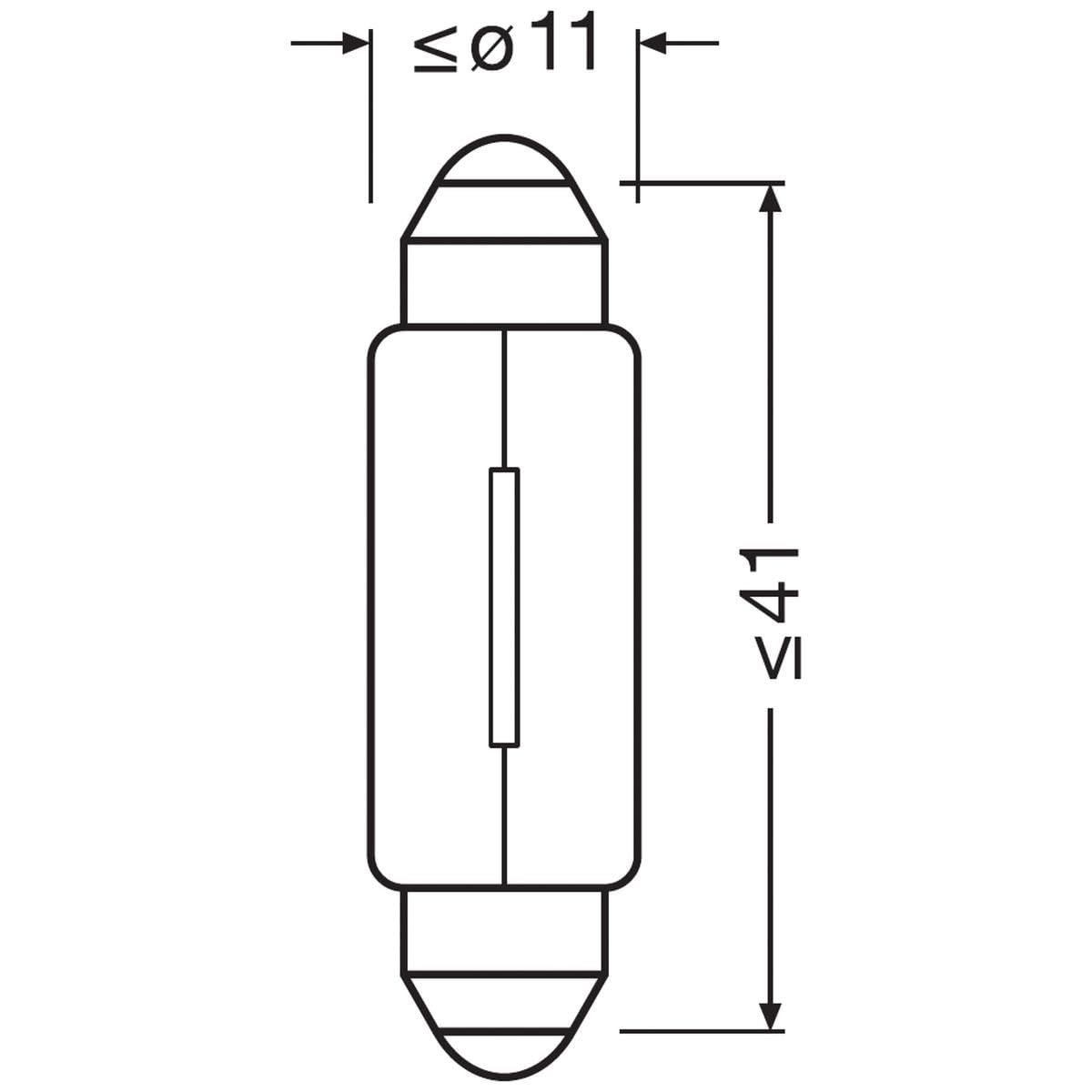 OSRAM 6411 oryginalne lampy Festoon, 12 V, 10 W, zestaw 10 szt.