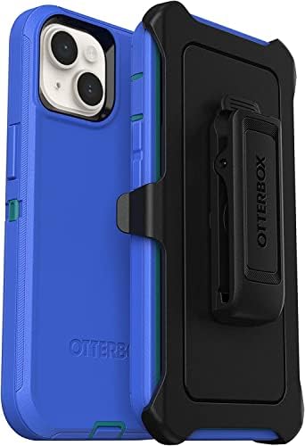 OtterBox Defender Series Case for iPhone 14 Plus, Rain Check - Rugged Protective Phone Case, Shockproof Phone Case, Wireless Charging Compatible, Belt