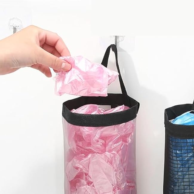 Plastic Bag Holder Grocery Bag Organizer Multifunctional Space Saving Hanging Large Grocery Bag Storage Dispenser for Home Kitchen