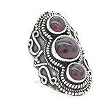 Material: 925 er Sterlingsilber, Stein: Granat