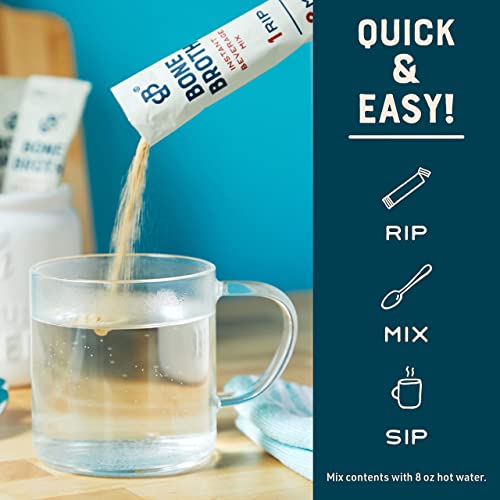 Bare Bones Bone Broth Instant Powdered Beverage Mix, Beef, Pack Of 4, 15G Sticks, 10G Protein, Keto & Paleo Friendly #TOP2