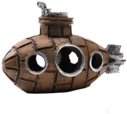 1pc Submarine Aquarium Decoration with Two Float Balls Resinous Fish Tank Accessories