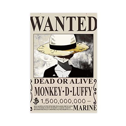 FUKITT Poster \"One Piece Wanted One Piece\" auf Leinwand, Wandkunst, Dekordruck, Bild Gemälde für Wohnzimmer, Schlafzimmer, Dekoration, ungerahmt, 30 x 45 cm FUKITT Poster \"One Piece Wanted One Piece\" auf Leinwand, Wandkunst, Dekordruck, Bild Gemälde für Wohnzimmer, Schlafzimmer, Dekoration, ungerahmt, 30 x 45 cm