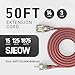 50FT Medium Duty Outdoor Extension Cords, 14/3 Gauge Electrical Wire Cable, 15 Amp Waterproof, LED Lighted Locking Plug for Indoor and Outside Use, Power Cord ETL Certified