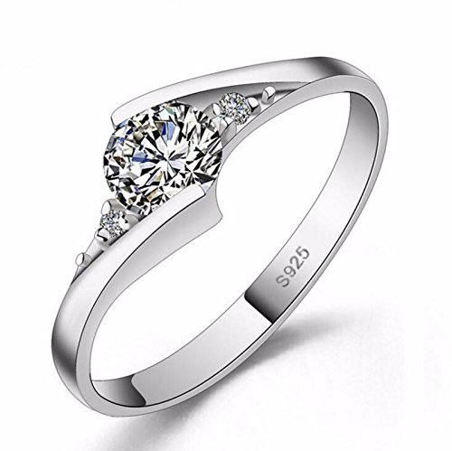 dc jewels Sterling Silver Swarovski Crystal 24K White Gold Plated Ring For Women (B0784XJYVK) Amazon Price History, Amazon Price Tracker