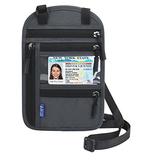 Image of Neck Wallet Lightweight RFID Blocking Waterproof Travel Pouch Passport Wallets for Women Men