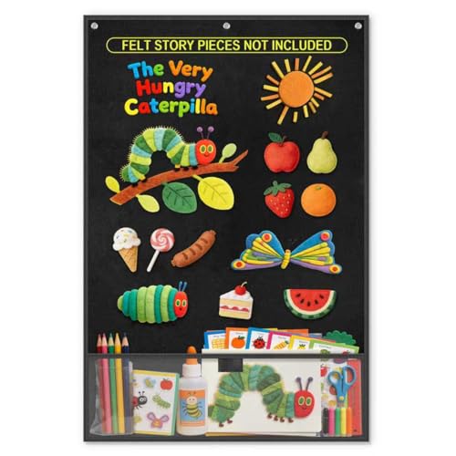 AKAYOK 24x36 Felt Board for Classroom & Home - Flannel Story Board with Magnets Transparent Pocket & 30 Self Adhesive Dots | Interactive Learning Visual Schedule Storytelling for Teachers & Kid