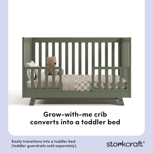 Image of Storkcraft Beckett 3-in-1 Convertible Crib, Olive