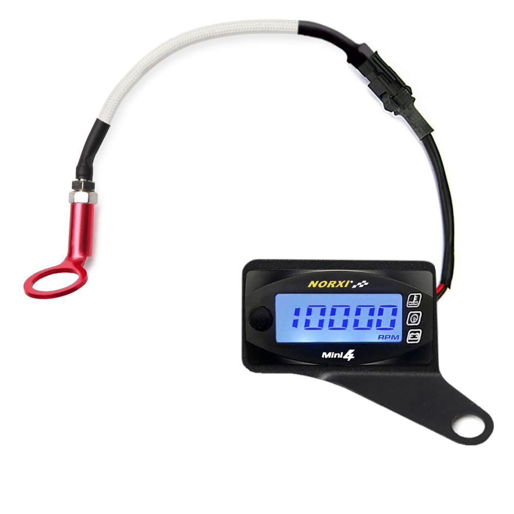 Motocyklowy wielofunkcyjny miernik 4 w 1, mini 4 metry (obrotomierz RPM, temperatura głowicy cylindra, woltomierz, zegar), wielofunkcyjny miernik temperatury silnika 4 w 1, 22 mm, prawy