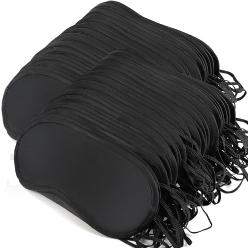 Dyrfolm 30 Pcs Blindfold Eye Cover Sleep Mask,Soft Eye Mask,Sleep Mask with Nose Pad and Elastic Strap,Blindfold Sleeping Masks for Travel Sleep Games Party(Black)