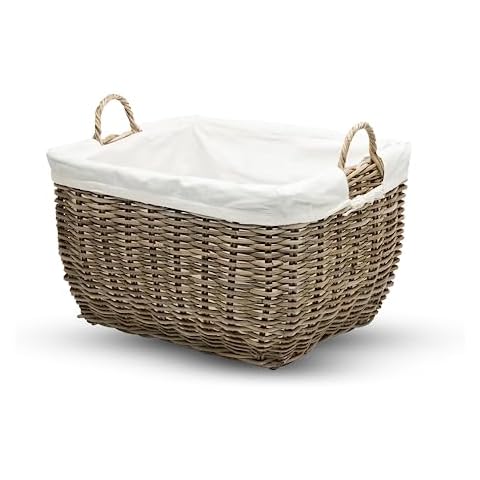 Kouboo Rectangular Laundry Basket with Rattan Handle Cover
