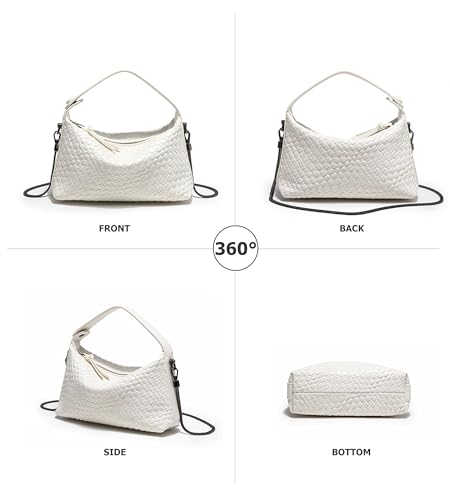 Image of Sweetovo Vegan PU Leather Hobo Tote Bag, Metal Chain Crossbody Purse