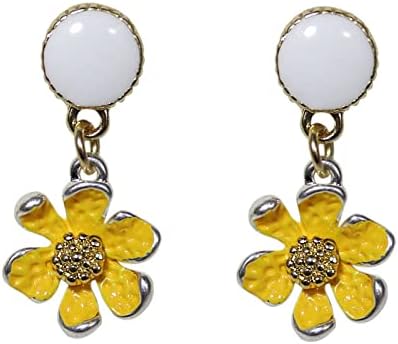 Amazon Chongya S925 シルバーピンピアス 小さな生花のピアス 黄色い花のピアス 和風アニメのかわいいピアス スイートガール ハート ピアス シンプルで汎用性の高いピアス レディースピアス 小さな華奢なピアス 素敵なイヤリング 女子用可愛いピアス ジュエリー