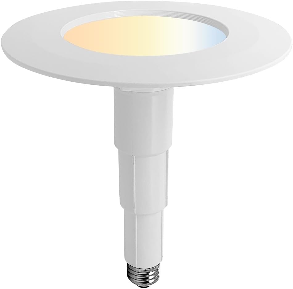 Jolux 1 Pack 5CCT Retrofit LED Recessed Lighting 6 Inch,Selectable 2700K/3000K/3500K/4000K/5000K,12W=60W,800Lumen,Dimmable Led Can Lights,Simple Installation Adjustable Retrofit Downlight,Bevel Trim