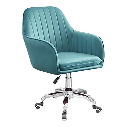 Silla ergonómica de terciopelo para oficina, silla de escritorio giratoria ajustable con reposabrazos, cómoda silla de computadora para oficina en casa y dormitorio, perfecta para uso en la oficina en