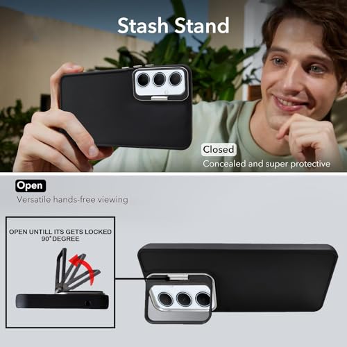 Image of A rtistque Silicone Back Cover Case for Samsung Galaxy M12 / F12 / A12 with Camera Stand | Shockproof TPU | Stylish Protective Design | Slim Fit | Ultra Matte |M12 / F12 / A12 Back Cover - Black