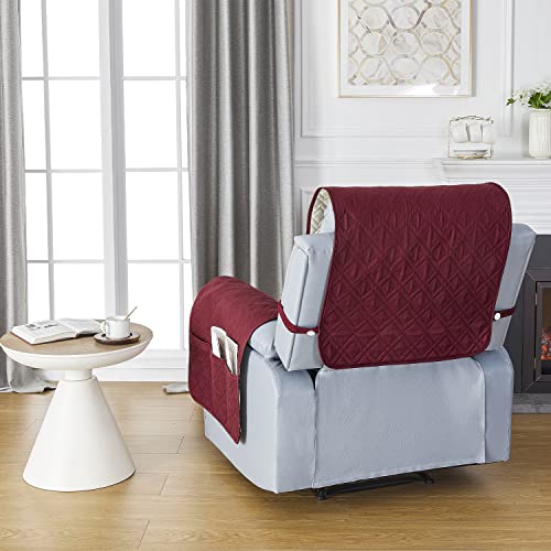 Rbsc Home Small Recliner Chair Covers 23 Inch Christmas Red Waterproof Recliner Covers Lazy Boy Slipcover Chair Covers For Pets Baby Dogs Cats And Kids Washable #TOP5
