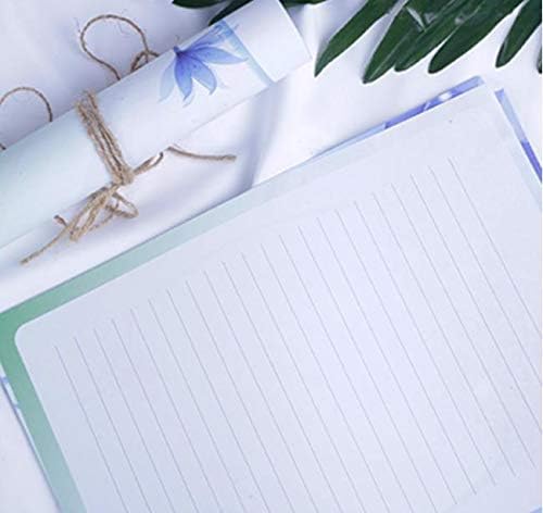 Miniatura 4 de Juego de 50 letras de papel de papelería con forro retro vintage (flor azul)