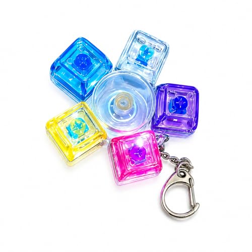Image of Keyboard Keychain for Stress Relief, Keyboard Keychain Keyboards Spinner Decompression Button Finger Clicker Toys Sensory Fun Toys Button Stress Relief Gifts to Relieve Stress for Adults