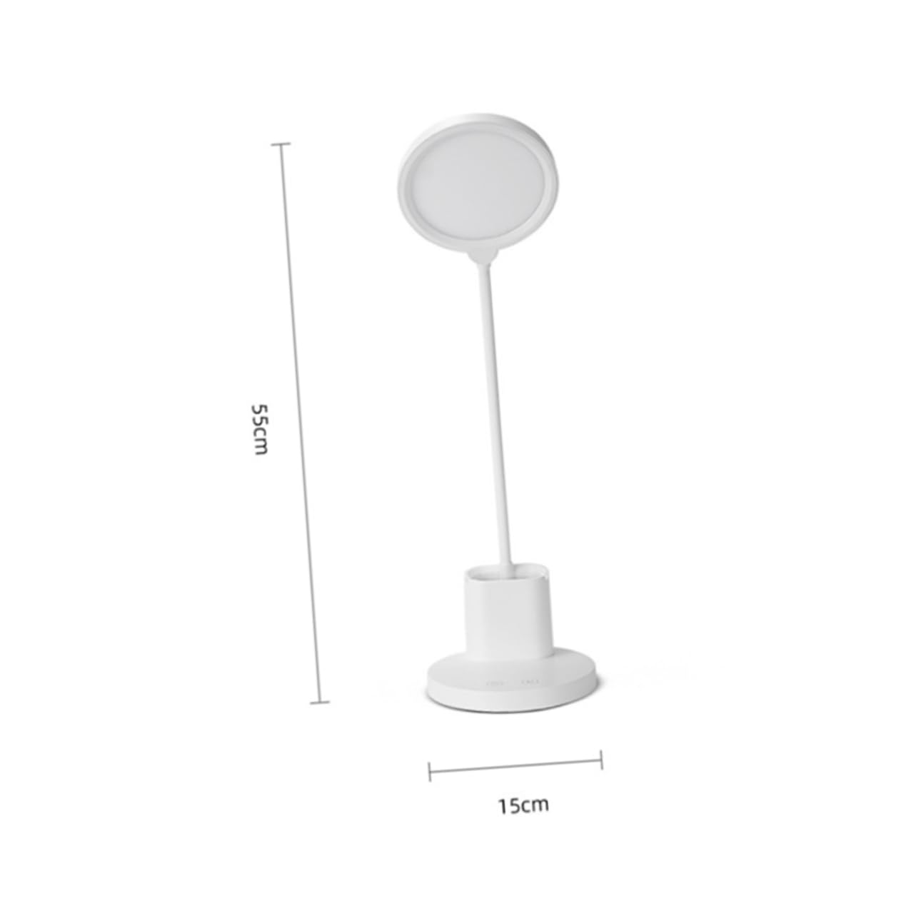 HOMSFOU USB Led Reading Lamp with Touch Screen Adjustable Color Temperature Flexible Gooseneck Desktop Light with Storage Holder for Books Pens and More Eye- White