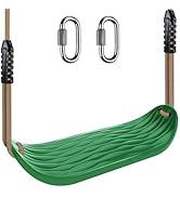 BeneLabel Non-Slip Swing Seat with Adjustable Rope and Carabiners - Heavy Duty Playground Swing S...
