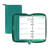 Filofax Saffiano Zip Organizer, Personal Compact Size, Aquamarine - Cross-Grain, Leather-Look, Six...