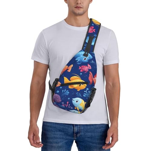 Mochila tipo bandolera con diseño de peces marina miniatura 7