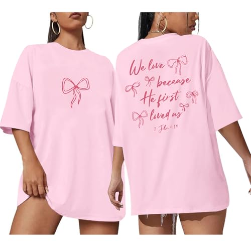 Reuseket Christian Faith Bow Shirts for Women Cute Coquette Shirt