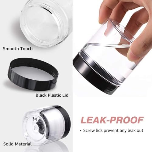 24PCS Empty Cosmetic Containers Refillable Clear 4 oz Plastic Jars with Lids for Scrubs, Cream, Lotions and Butters 20 Gram Round Pot Jars for Samples + Free Labels & Spatulas