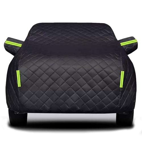 【Materiale Premium】Il copriauto antigrandine è realizzato in resistente tessuto Oxford, impermeabile e con forte resistenza alla trazione. Facile da pulire e resistente ai graffi. L'interno è riempito con uno strato di cotone ispessito per prevenire la grandine, mantenere caldo in inverno e isolare in estate.