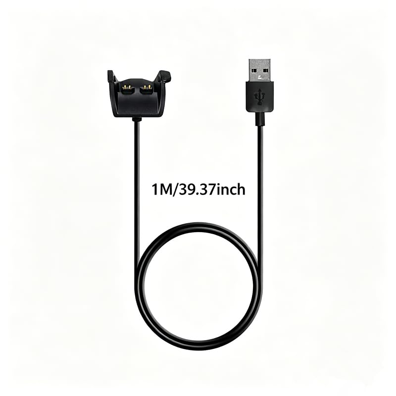 High Speed Replacement Charging Cable for Garmin Vivosmart HR/HR+, USB Charger Dock with Secure Clip, Fast Charging & Data Sync Activity Tracker Cable Charger(3.3ft/100cm)