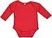 Rabbit Skins 100% Cotton Infant Baby Long Sleeve Bodysuit [Size 6 Months] Red Long Sleeve Onesie