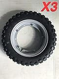 vespa ape neu Dreifach-Gummi-Komplettset, verstärkt, für Piaggio und Vespa Sprint TS GL GTR Rally, komplettes Dreifach-Gummi-Radzierblatt, Größe 3,50 - 10 6PR 51J, verstärkte Abdeckung mit 6 Leinen, 430 LBS DOT 2019, Typ Rohre, benötigt Luftkammern in Italien. Und kompatibel mit Piaggio Ape 50 Piaggio Vespa PX125 150 200 Piaggio Vespa Sprint TS - GT - GL - GTR