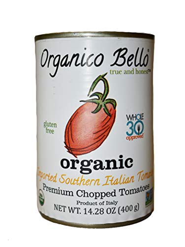 Organico Bello - Organic Southern Italian Chopped Tomatoes - 14.28oz (Pack of 12) - Non GMO, Whole 30 Approved, Gluten Free, BPA Free