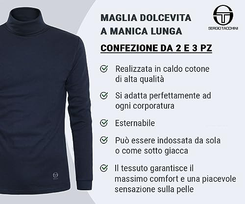 Pull à col roulé Sergio Tacchini pour hommes en coton lot de 2 ou 3