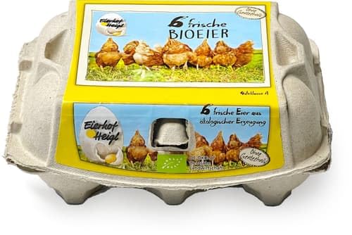 Eierhof Heigl 6 frische BIO Eier Gew.kl. M/L Gütekl. A (6 piece)