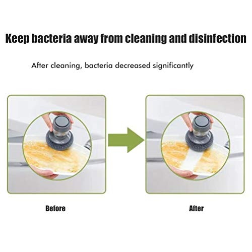 Image of Soap Dispensing Palm Brush Washing Brush with Integrated Detergent Dispenser Steel Dish Scrubber soap Stop Cleaner Metal Sponge Household Kitchen Cleaning Twin