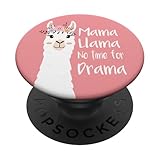 Mama Llama no time for drama cute bohemian flower design PopSockets Adhesive PopGrip