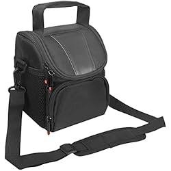 Funda Para Canon FOSOTO Bolsa Protectora para Cámaras DSLR, Estuche para Cámara, Bolso Bandolera para Canon EOS 2000D 4000D 90D 6D M50, Nikon D3500 D3200 D7000, Sony Alpha 7IV 6400, Olympus OM-D E-M10 (Negra)