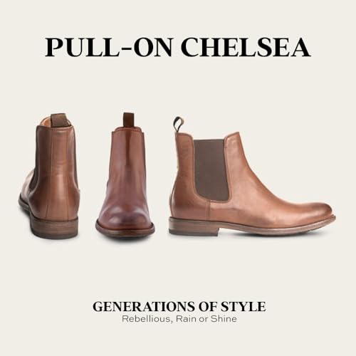 Image of Frye Tyler Chelsea Boots for Men Designed with Flexible Blake Construction and Elasticated Side Panels, Comfort Footbed and Full Leather Lining - 6 inch Shaft Height